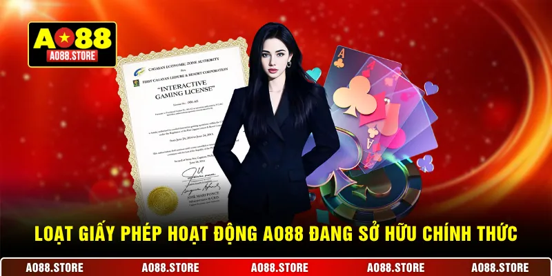 Loạt giấy phép hoạt động AO88 đang sở hữu chính thức